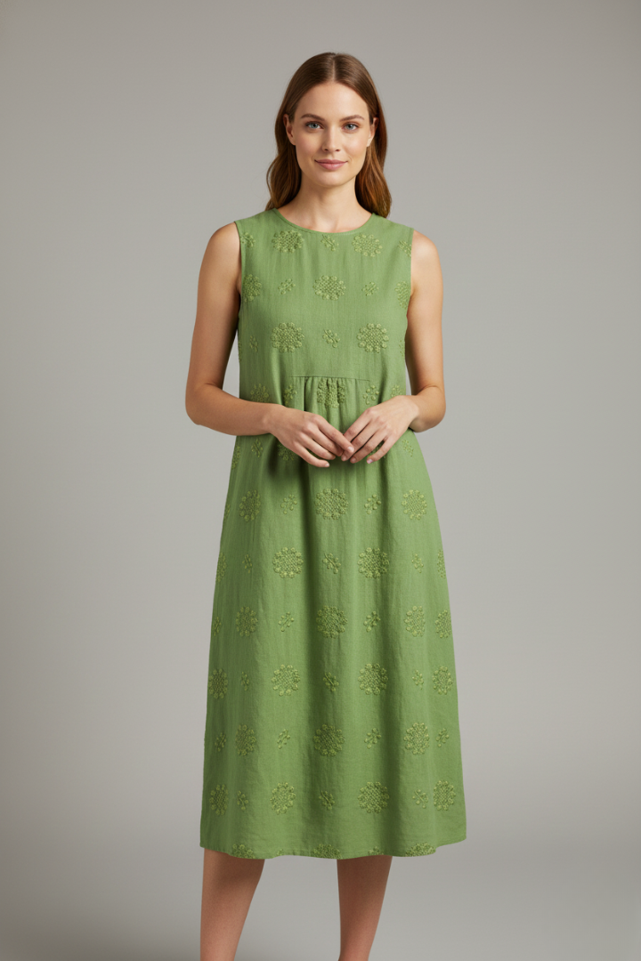 Chloe | Stylish Textured Midi Dress for Women with Pockets 0
