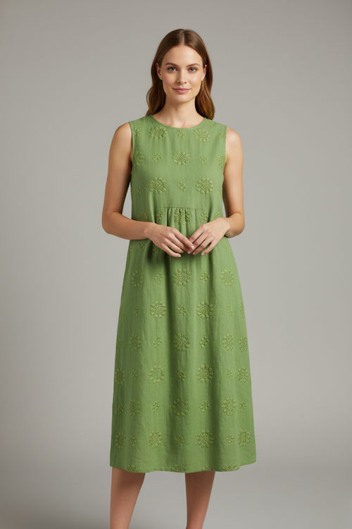 Chloe | Stylish Textured Midi Dress for Women with Pockets 0