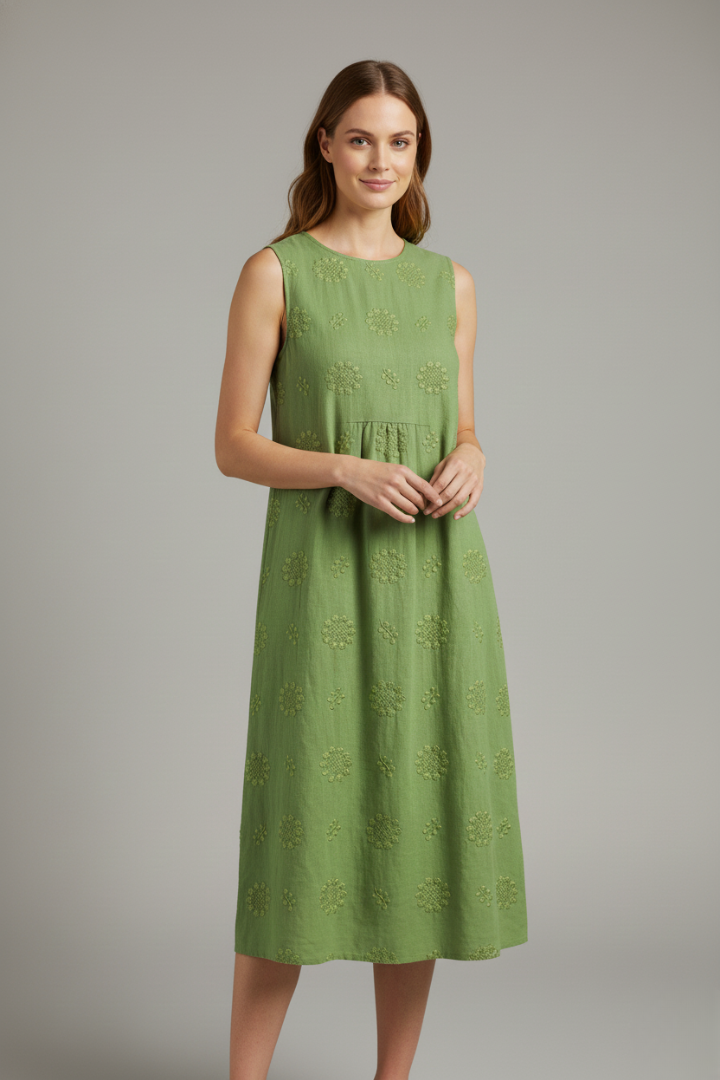 Chloe | Stylish Textured Midi Dress for Women with Pockets 1