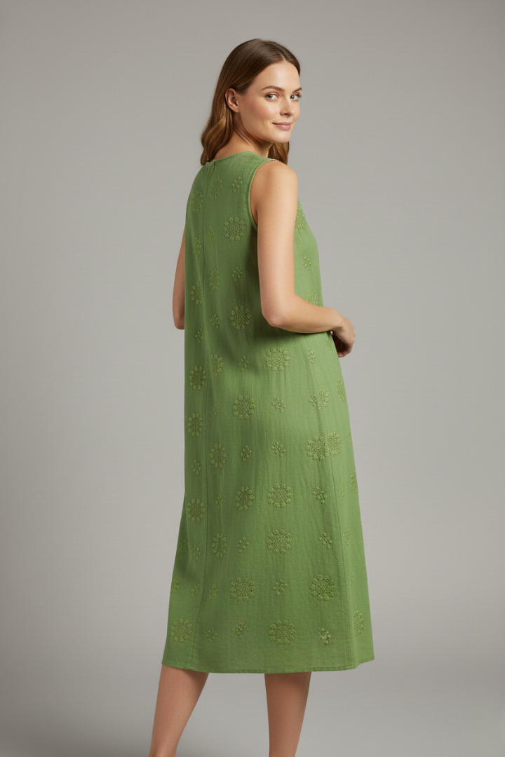 Chloe | Stylish Textured Midi Dress for Women with Pockets 2