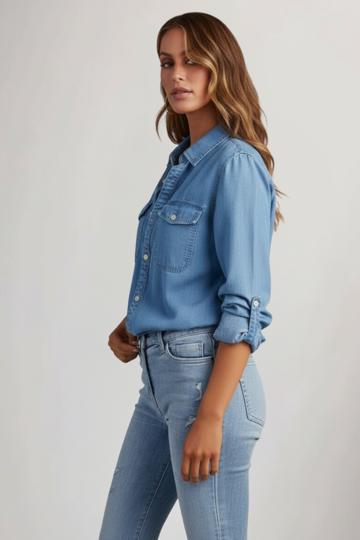 Ella | Casual Stylish Denim Shirt with Pockets 3