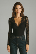Ella | Chic Long Sleeve Women's Blouse with Lace Details 0