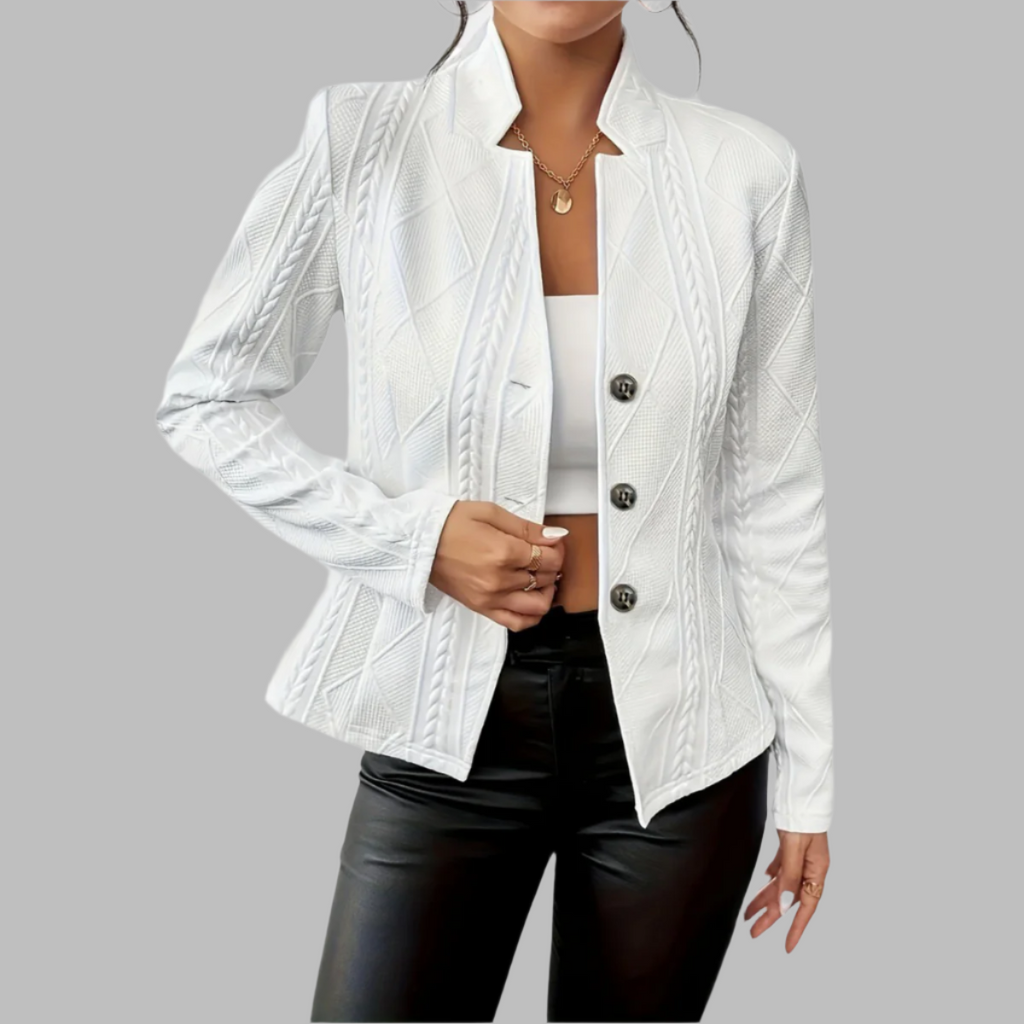 Ella | Elegant Black Blazer for Women with Textured Detailing 0