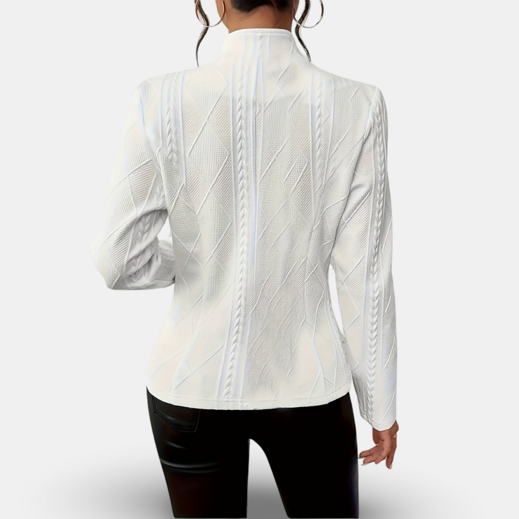 Ella | Elegant Black Blazer for Women with Textured Detailing 1
