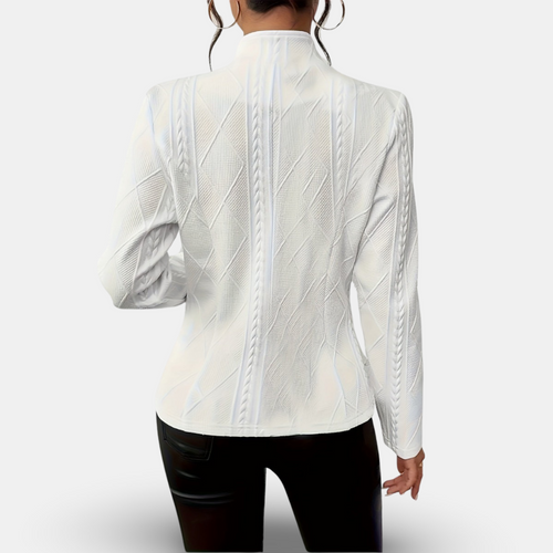 Ella | Elegant Black Blazer for Women with Textured Detailing 1
