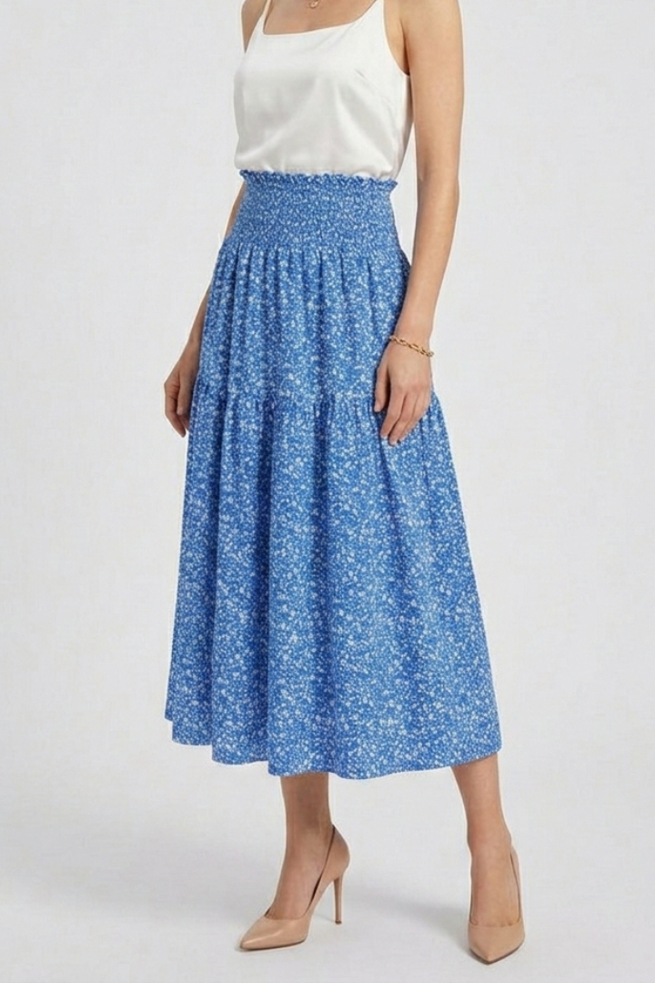 Ella | Elegant Flared Floral Midi Skirt 2