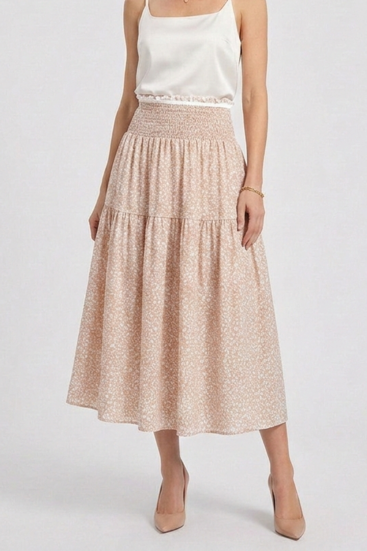 Ella | Elegant Flared Floral Midi Skirt 9