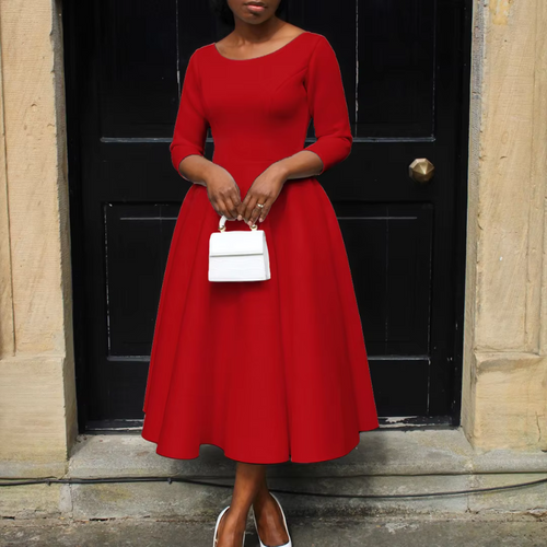 Ella | Timeless Elegant A-Line Midi Dress for Weddings 0