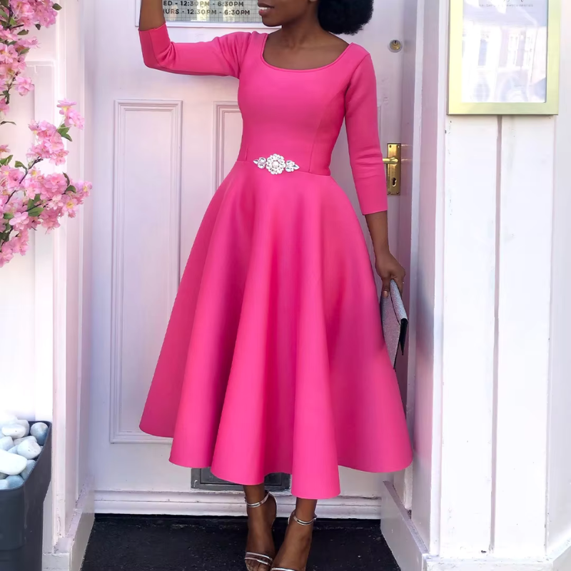 Ella | Timeless Elegant A-Line Midi Dress for Weddings 3