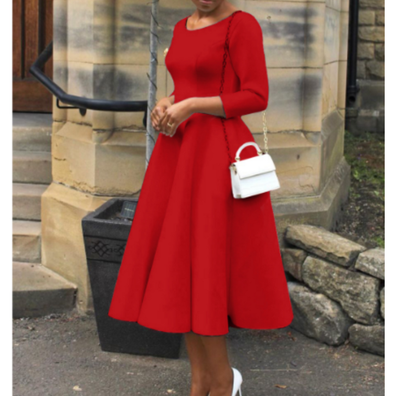 Ella | Timeless Elegant A-Line Midi Dress for Weddings 8