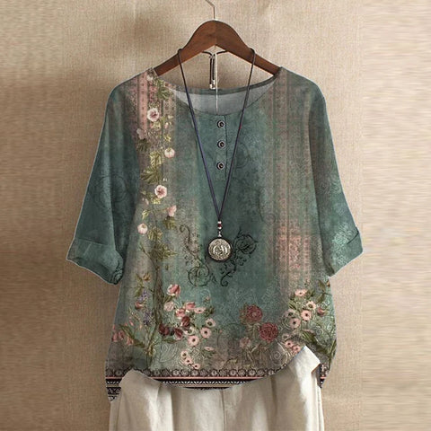 Ella | Vintage Floral Wispy Blouse 0