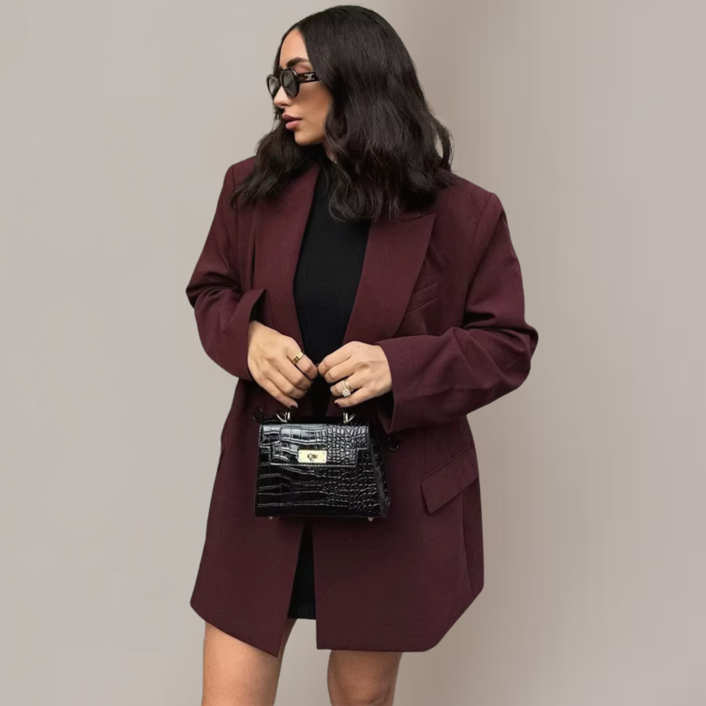 Emily | Chic Tailored Burgundy Womens Blazer 0