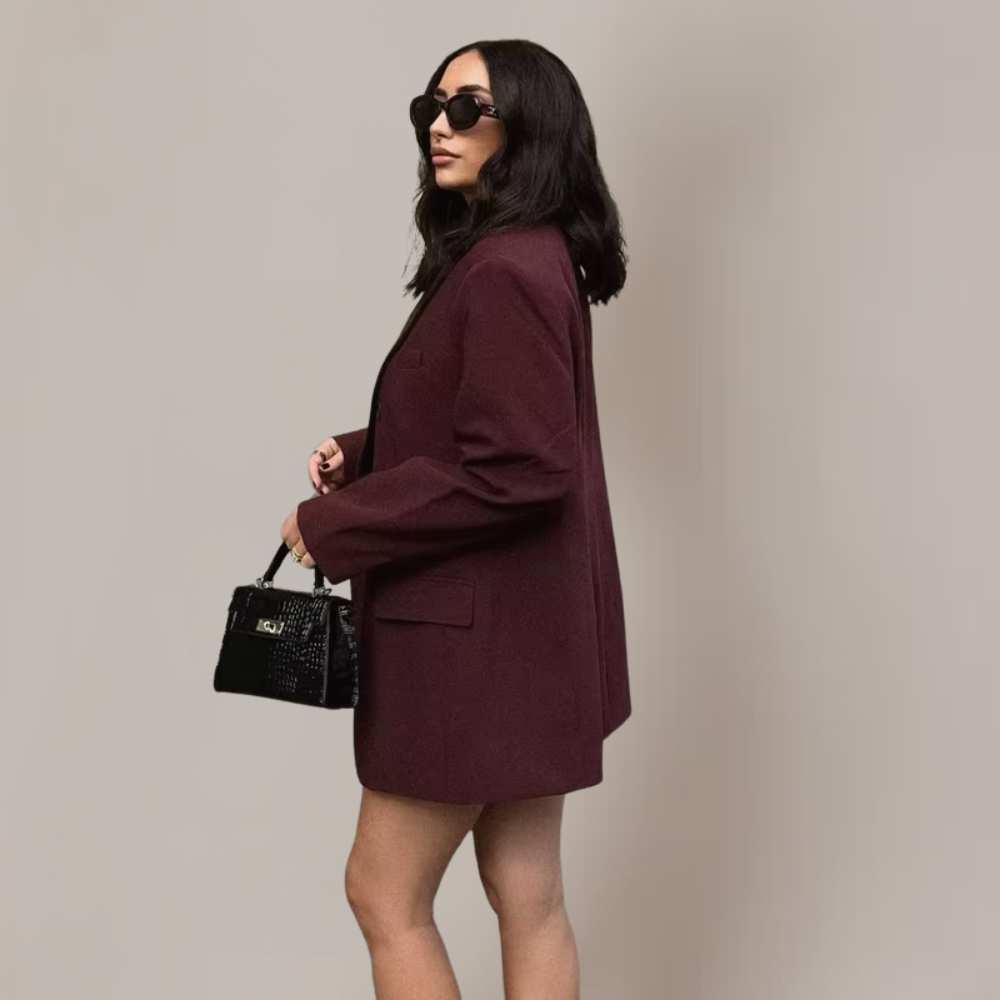 Emily | Chic Tailored Burgundy Womens Blazer 3