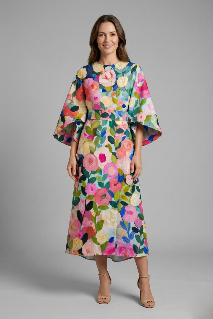 Emily | Colorful Relaxed Midi Dress 0