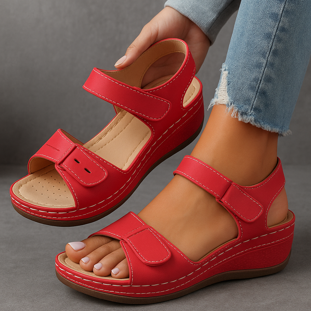 Emily | Comfortable Adjustable Wedge Sandals 6