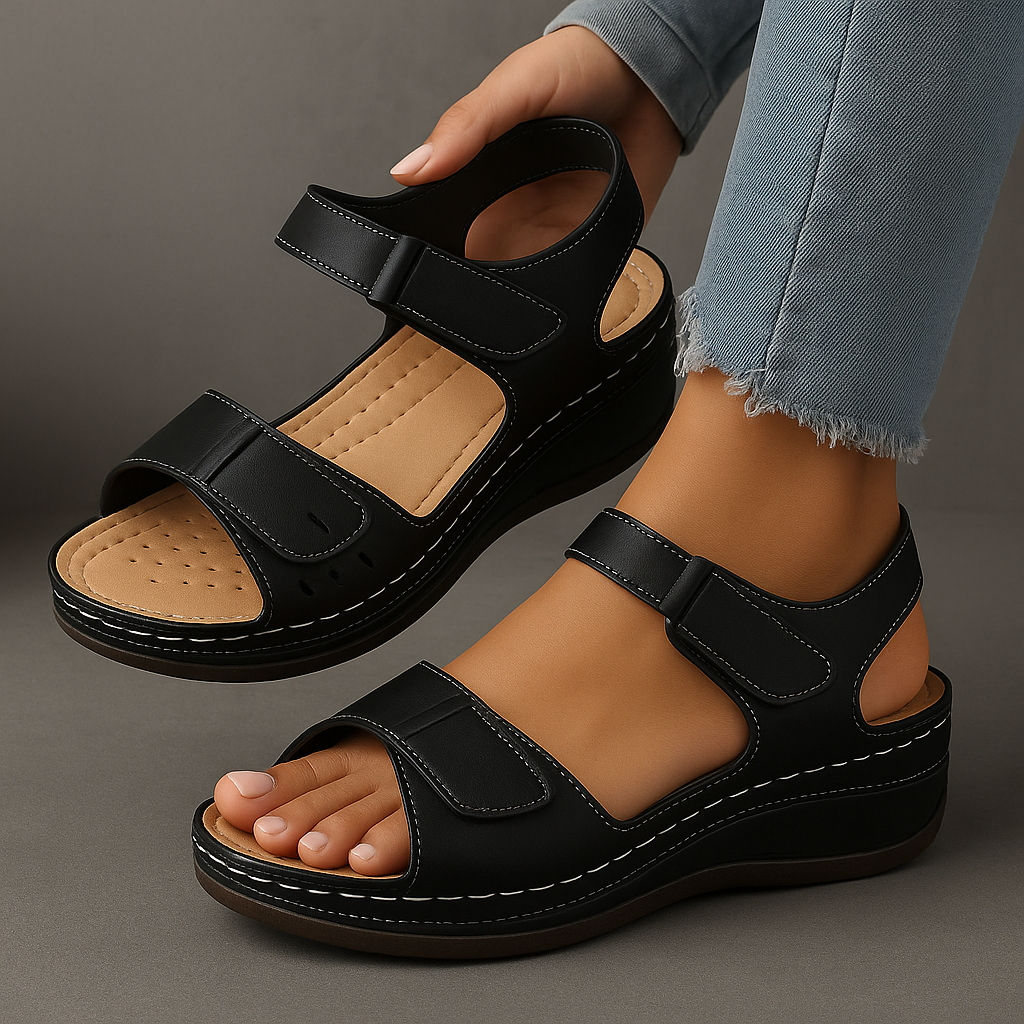 Emily | Comfortable Adjustable Wedge Sandals 9