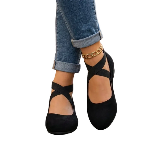 Emily | Elegant Suede Closed Toe Wedge Sandals 1