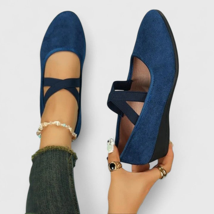 Emily | Elegant Suede Closed Toe Wedge Sandals 3
