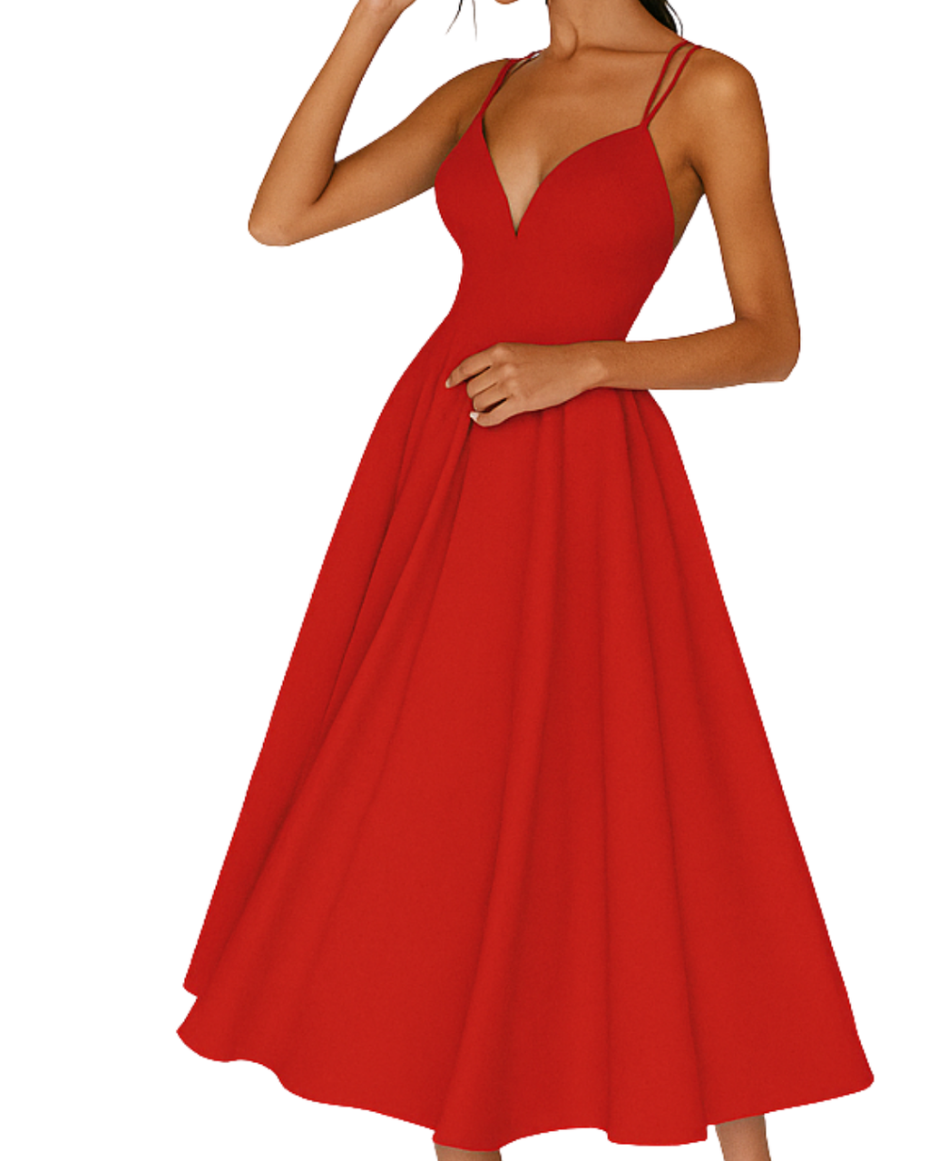 Emily | Sophisticated Strappy Midi Wedding Guest Dress 0