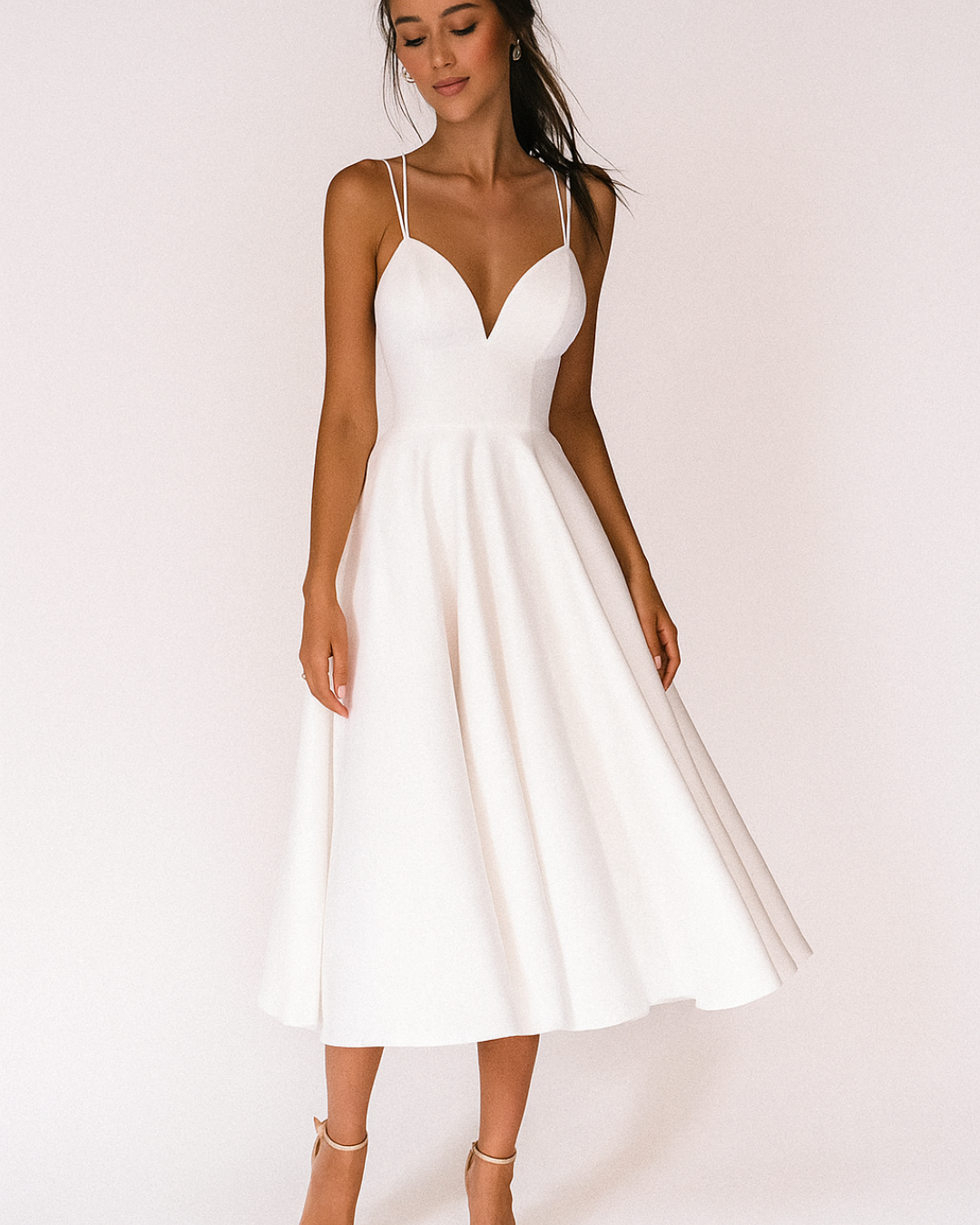 Emily | Sophisticated Strappy Midi Wedding Guest Dress 1