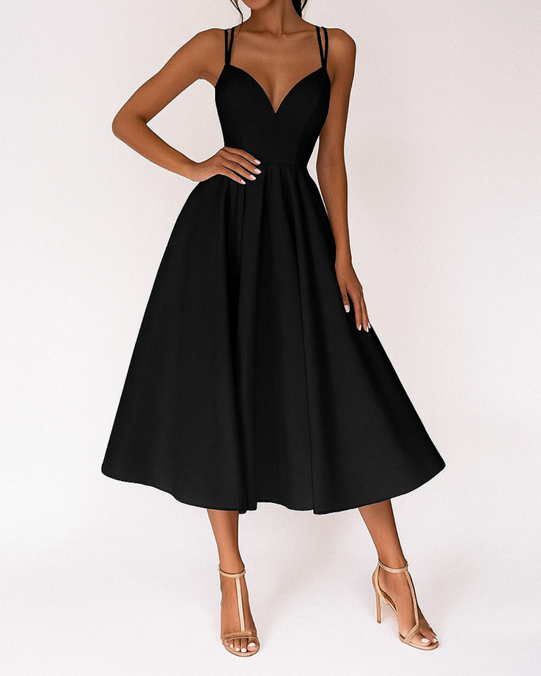 Emily | Sophisticated Strappy Midi Wedding Guest Dress 3