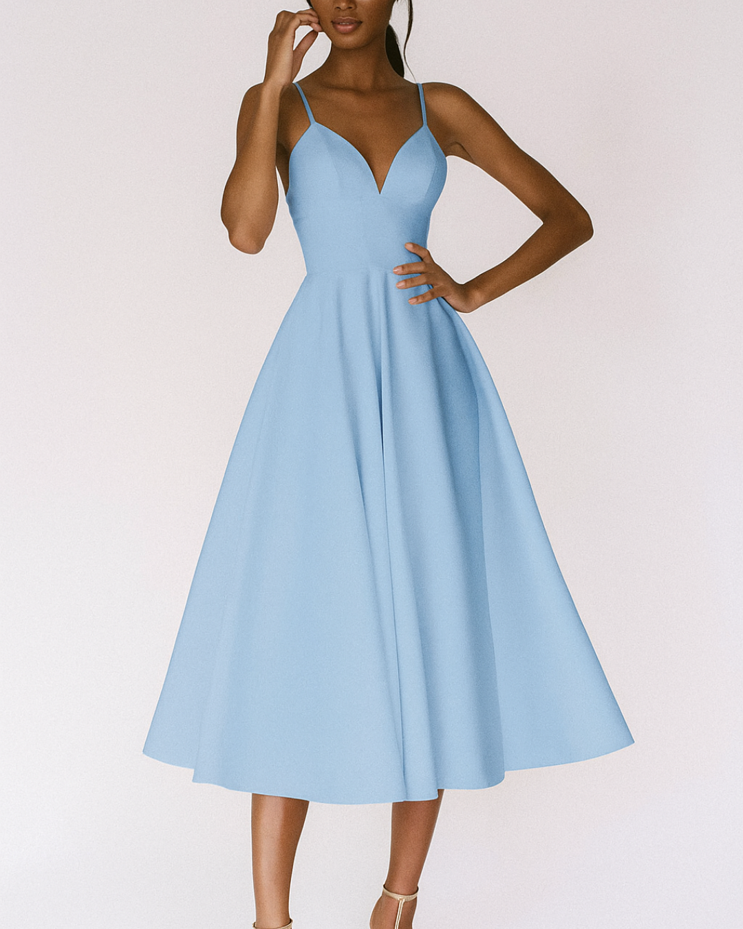 Emily | Sophisticated Strappy Midi Wedding Guest Dress 4
