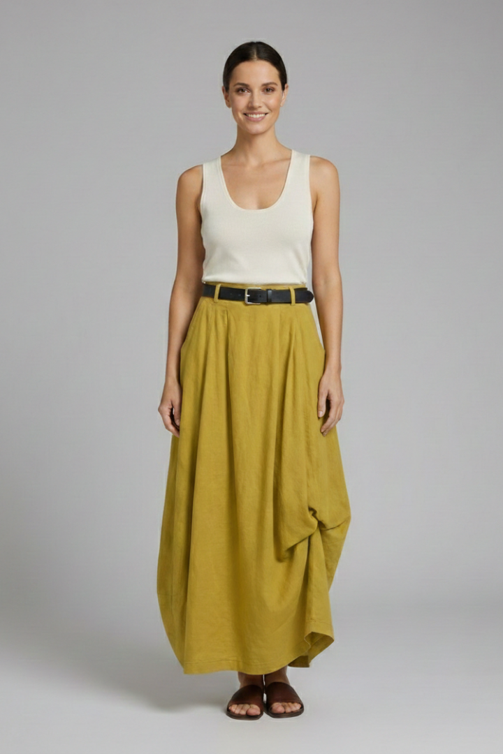 Emily | Textured High-Rise A-Line Midi Skirt 1