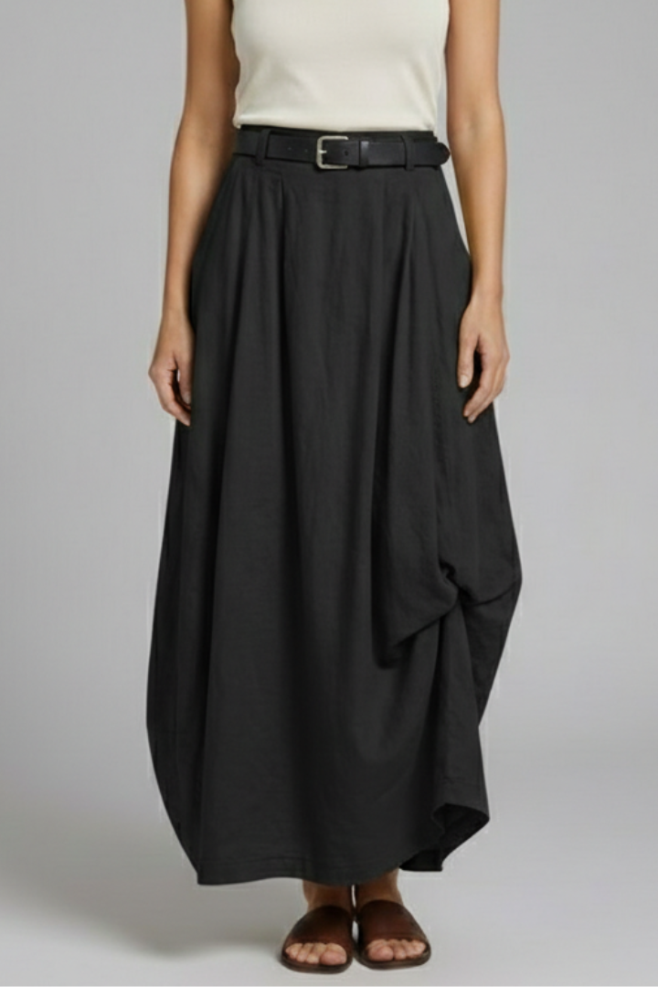 Emily | Textured High-Rise A-Line Midi Skirt 3