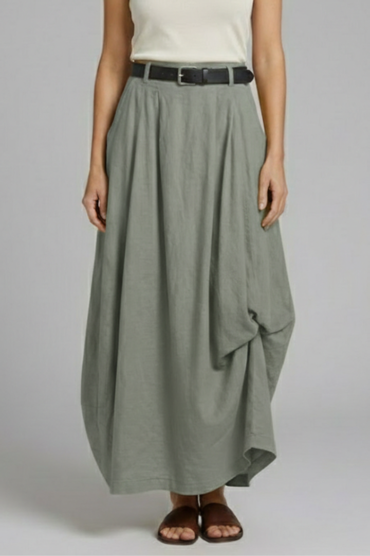 Emily | Textured High-Rise A-Line Midi Skirt 4