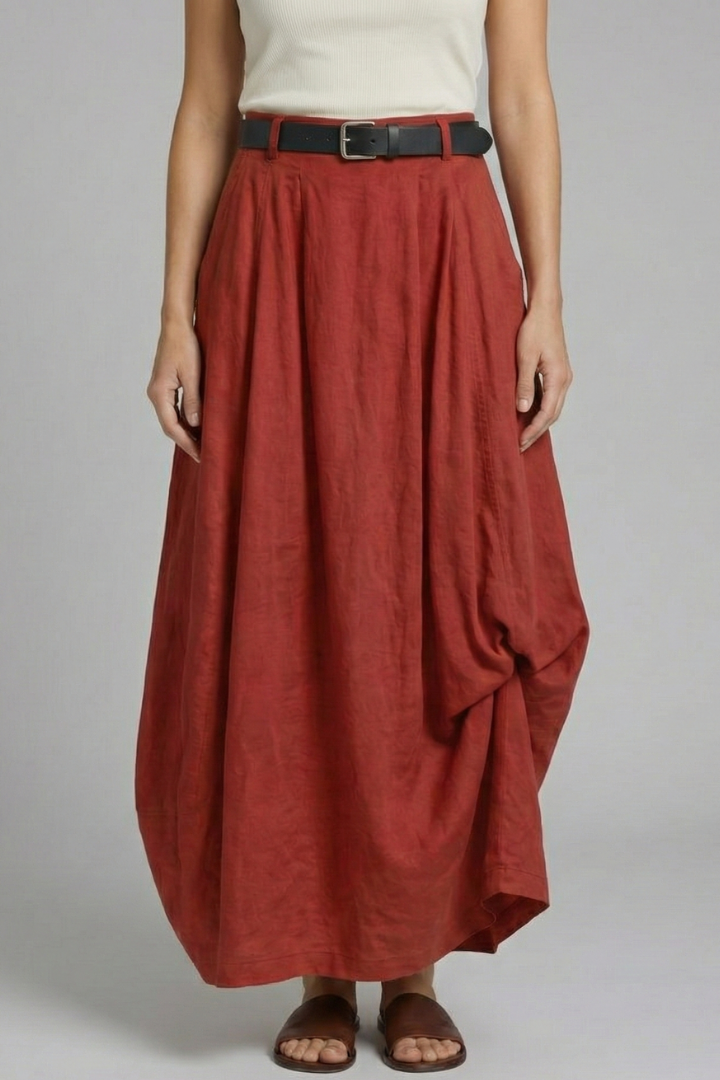 Emily | Textured High-Rise A-Line Midi Skirt 5