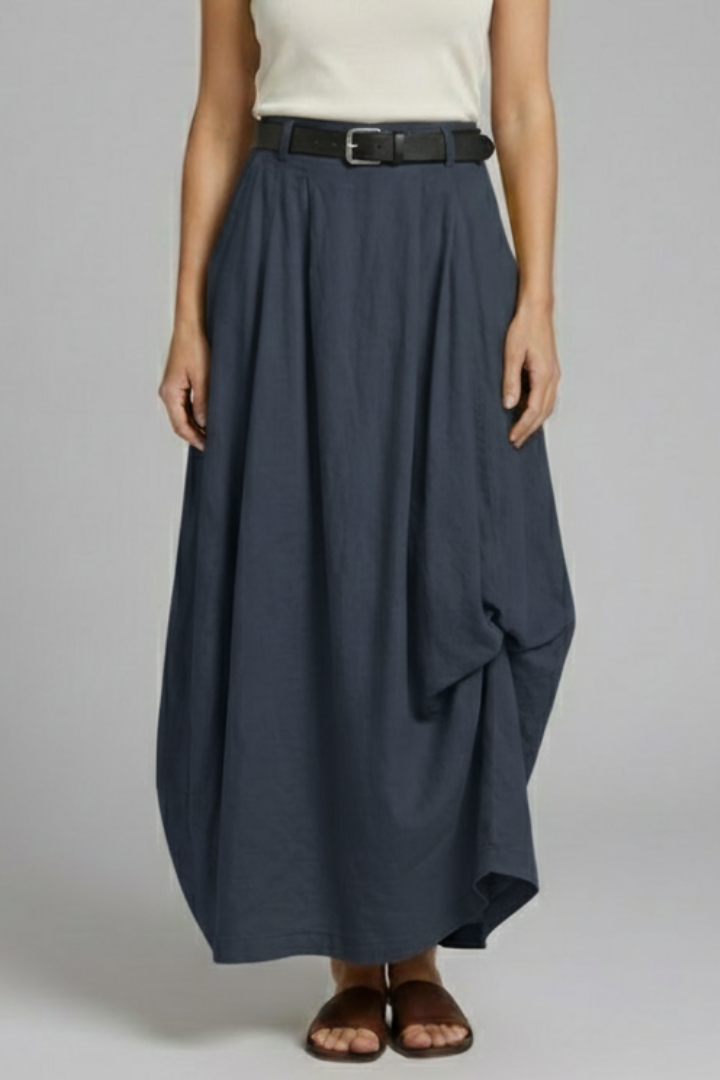 Emily | Textured High-Rise A-Line Midi Skirt 6