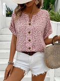 Emma | Casual Floral Womens Blouse with Button-Front Detail 0