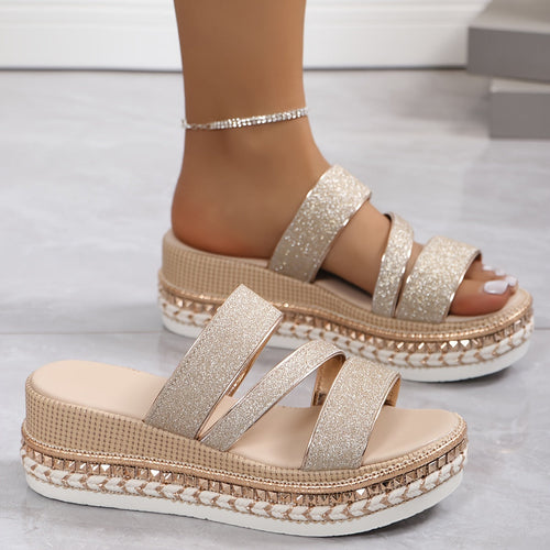 Emma | Stylish Glittery Platform Wedge Sandals for Women 2