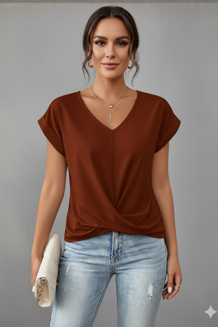 Emma | Stylish Relaxed V-Neck Women's Top for Casual Wear 0