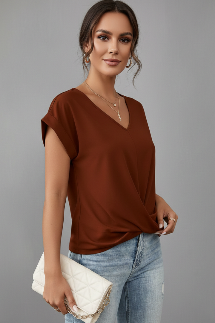 Emma | Stylish Relaxed V-Neck Women's Top for Casual Wear 1
