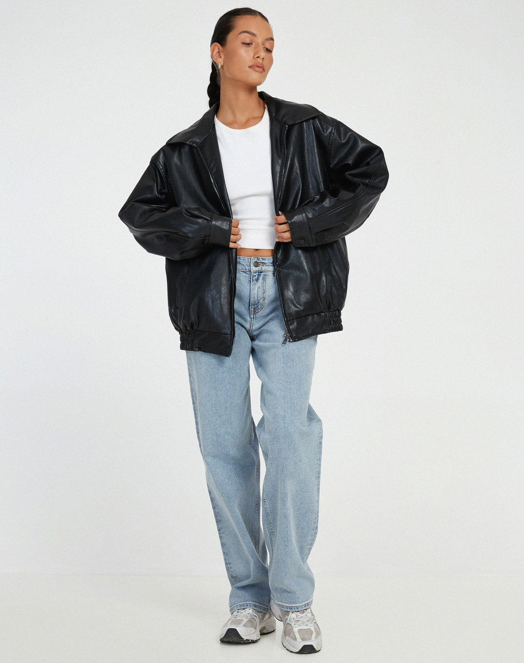 Hannah | Chic Oversized Leather Jacket for Women 5