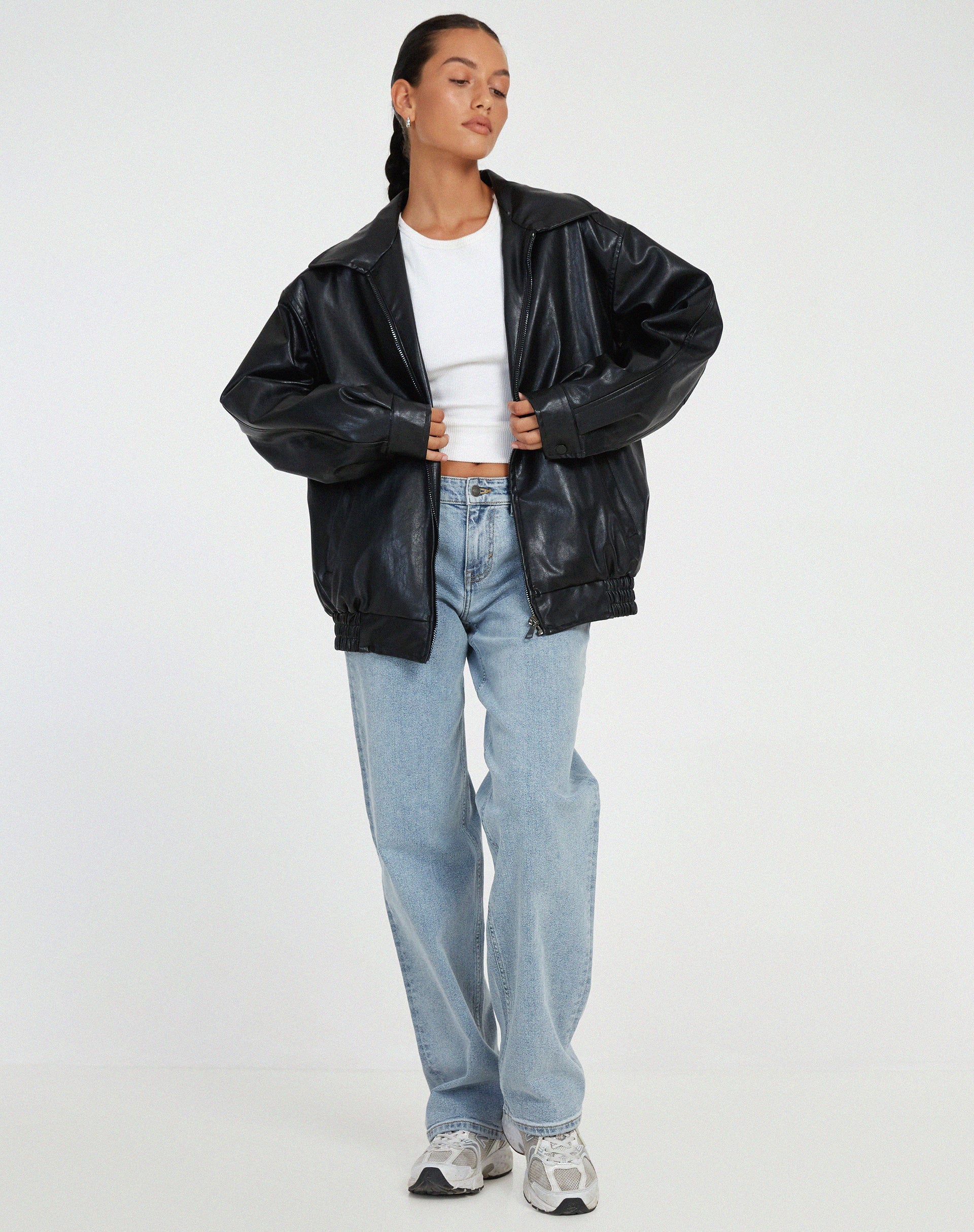 Hannah | Chic Oversized Leather Jacket for Women 4