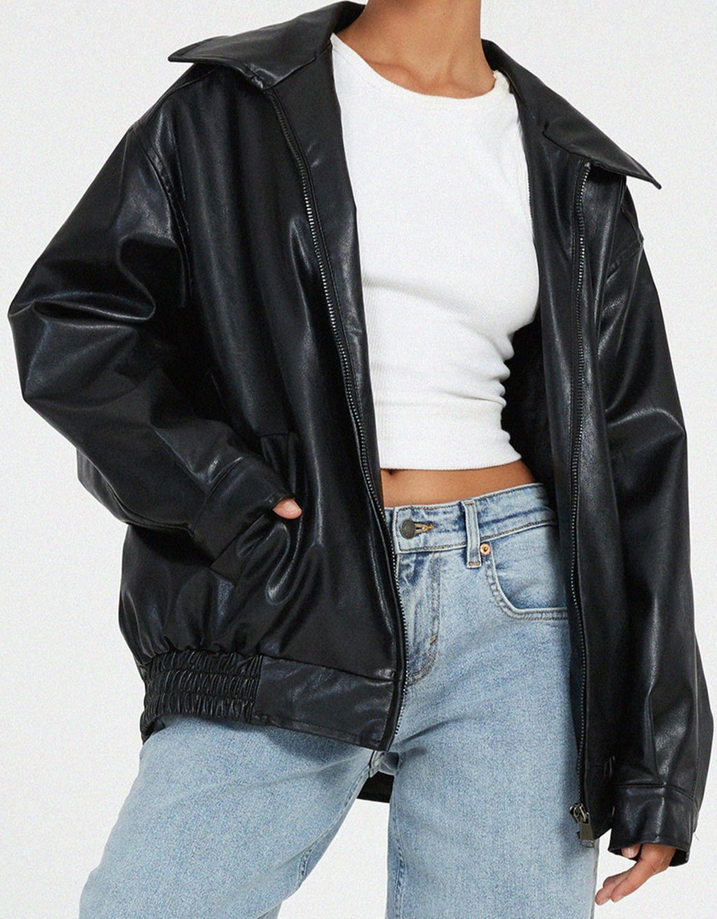 Hannah | Chic Oversized Leather Jacket for Women 6