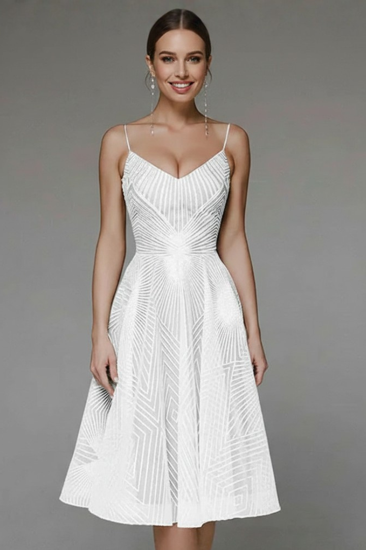 Madison | Elegant Geometric A-Line Cocktail Dress 5
