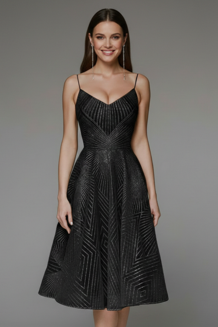 Madison | Elegant Geometric A-Line Cocktail Dress 6
