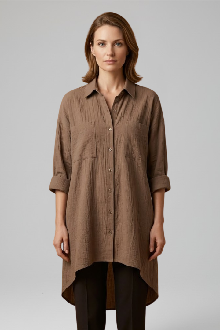 Madison | Stylish Woven Blouse with Collar 0