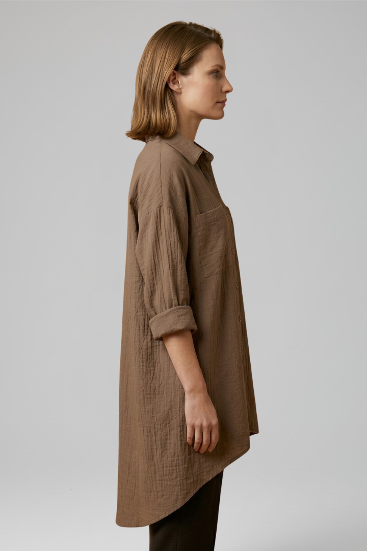 Madison | Stylish Woven Blouse with Collar 1