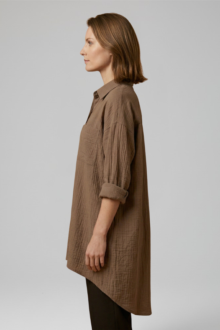 Madison | Stylish Woven Blouse with Collar 2