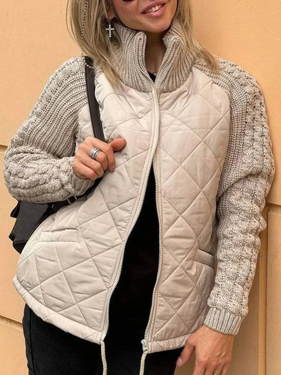 Mason | Cozy Quilted Autumn Jacket with Textured Sleeves 0