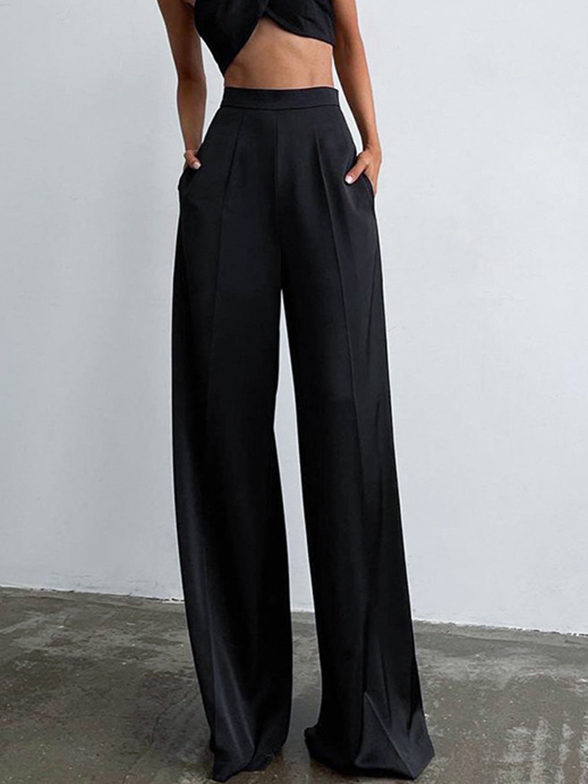 Maya | Elegant High-Waist Wide Leg Women's Pants 0
