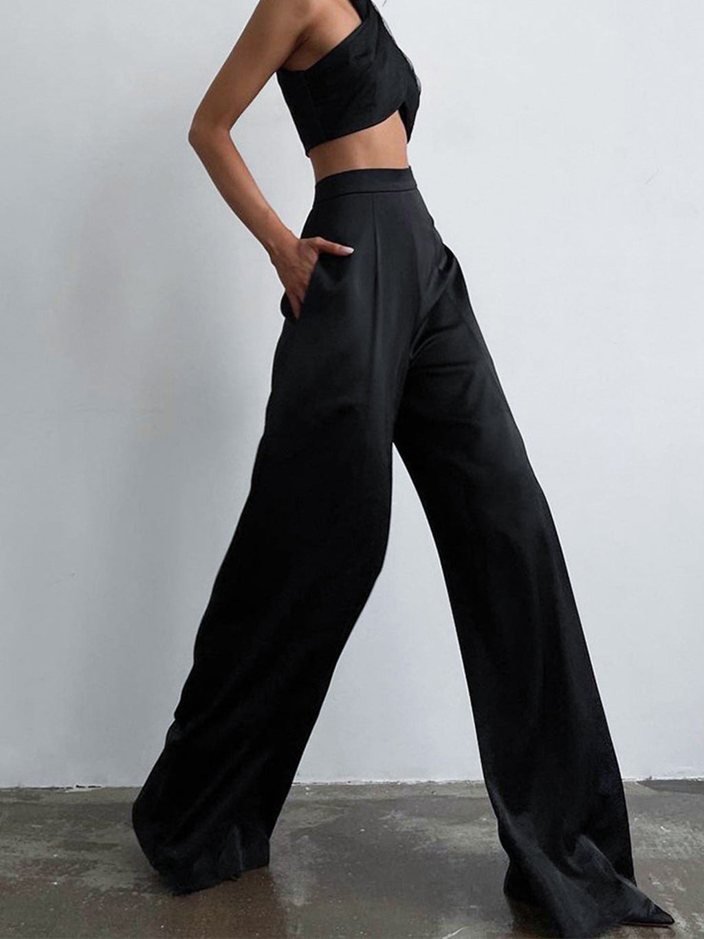 Maya | Elegant High-Waist Wide Leg Women's Pants 1