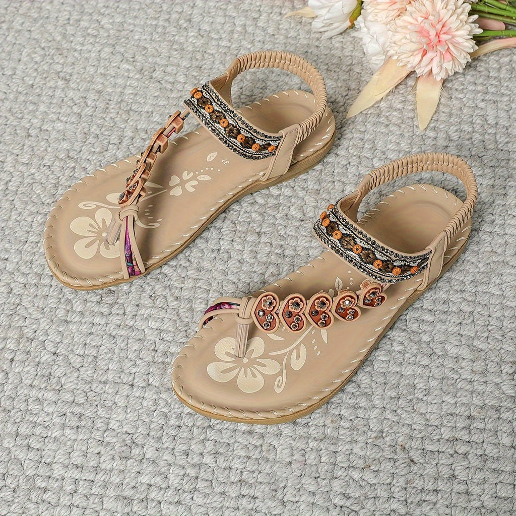 Mia | Artisan Boho Rhinestone Flat Sandals 4