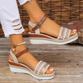 Mia | Bohemian Embroidered Wedge Sandals 0