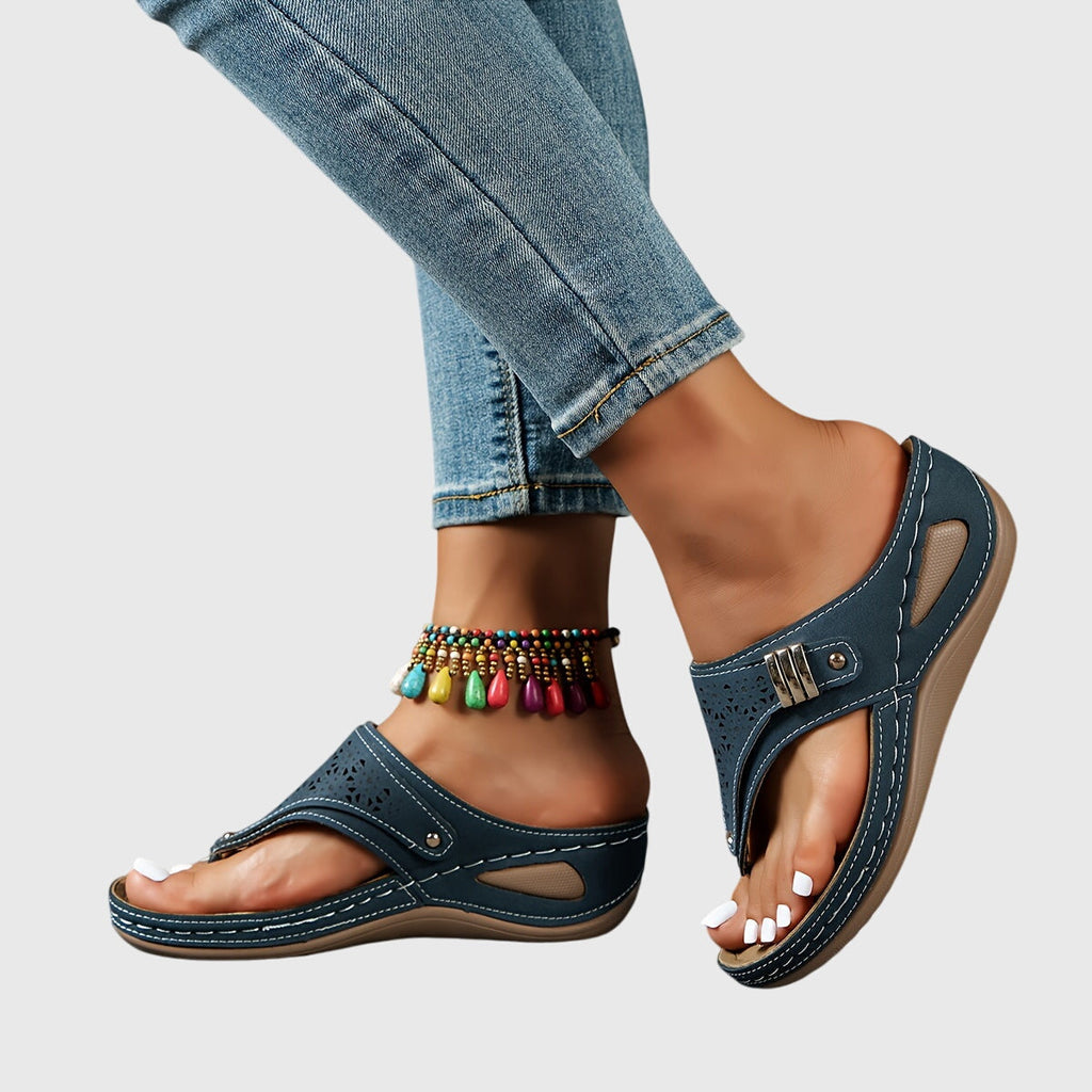 Mia | Boho Laser Cut Wedge Sandal 5