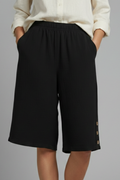 Mia | Casual Knee-Length Shorts with Button Detail 0